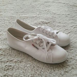 Superga white leather sneakers
